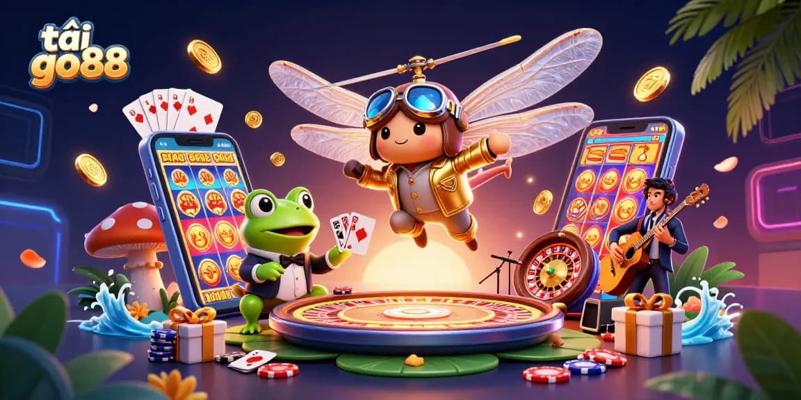 Engage with the thrilling world of tải go88 as vibrant cartoon characters bring a lively casino scene to life.