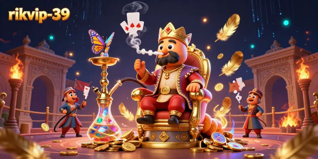 Engage with the exciting atmosphere of rikvip-39 featuring a caterpillar master in a bustling casino scene.