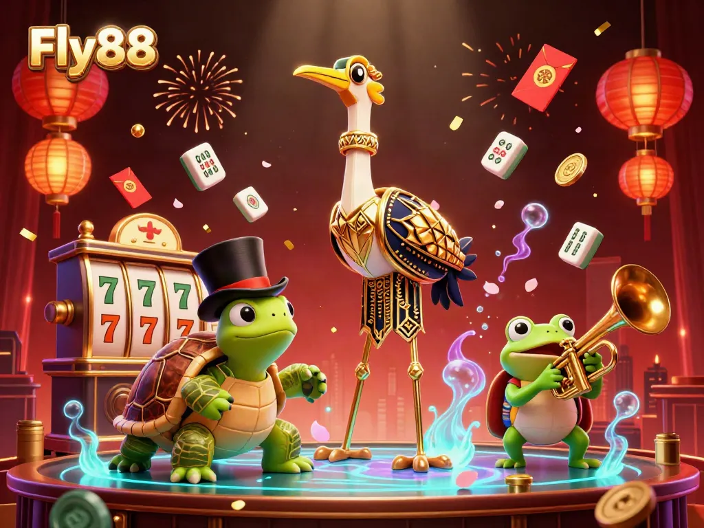 Engage with Fly88's exciting casino experience featuring dynamic characters and vibrant gaming elements.