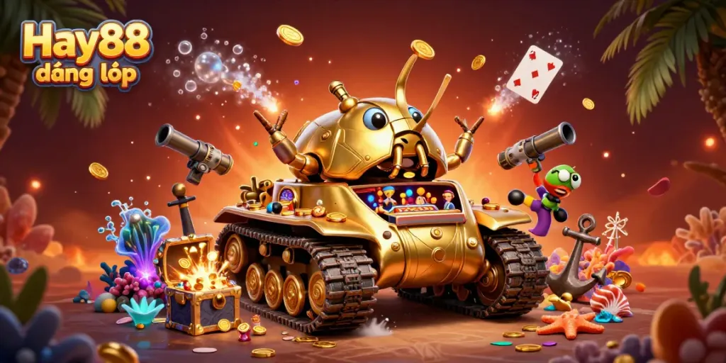 Experience Hay88 đăng nhập with vibrant 3D casino elements in a colorful, energetic scene.