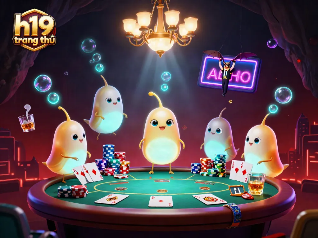 Join the excitement on h19 trang chủ as glowworms illuminate a vibrant cave casino scene.