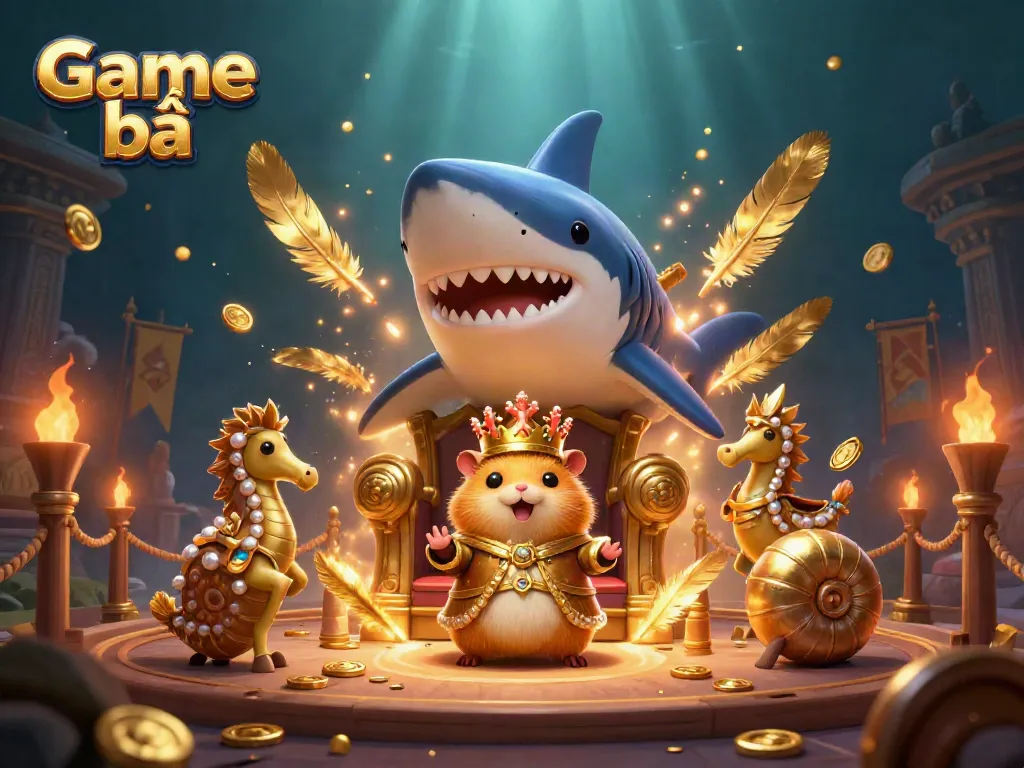 Experience thrilling Game bài adventures with a majestic hamster king and vibrant casino elements.