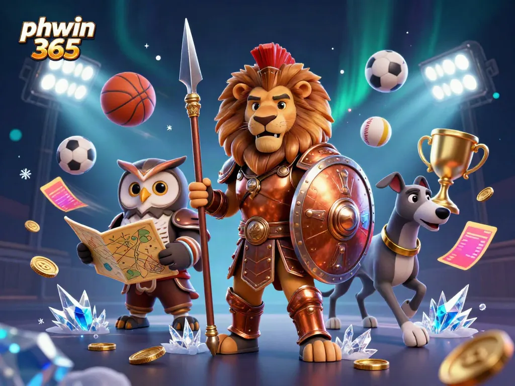 Experience thrilling gameplay with phwin 365 featuring an epic Spartan lion and dynamic sports elements.