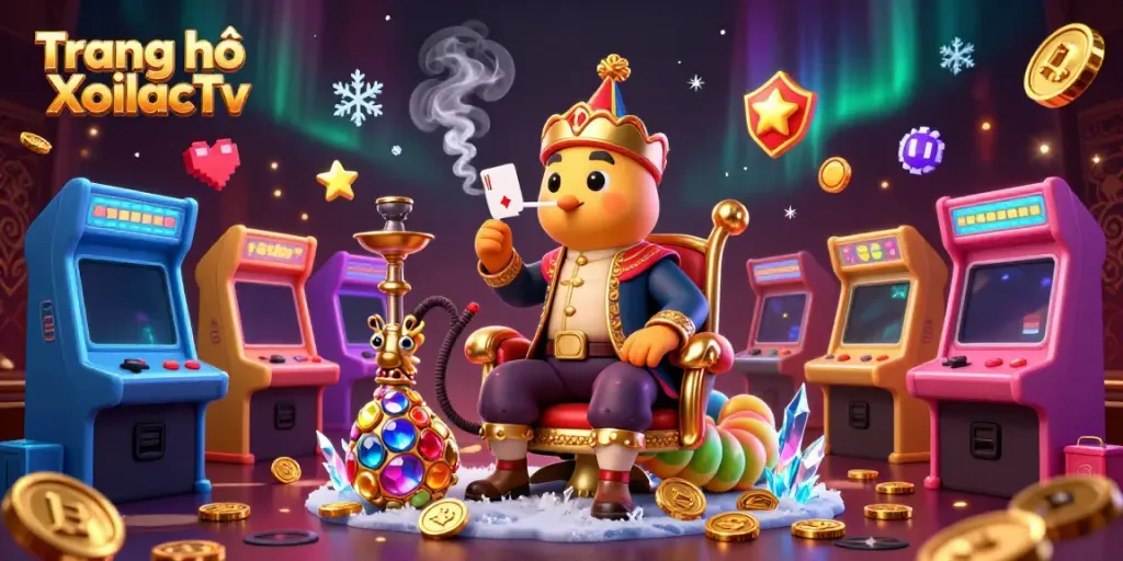 Experience the ultimate gaming with Trang chủ XoilacTv's vibrant casino elements and character scene.