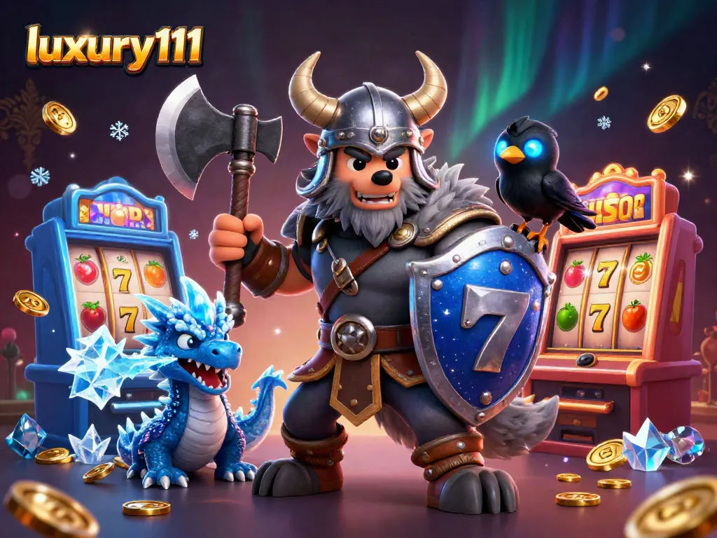 Spin the reels for jackpots and winnings at luxury111 with a vivid online casino scene featuring vibrant 3D elements.