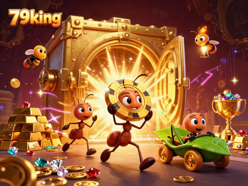 Experience the thrill of winning at 79king with vibrant casino heist characters and riches.