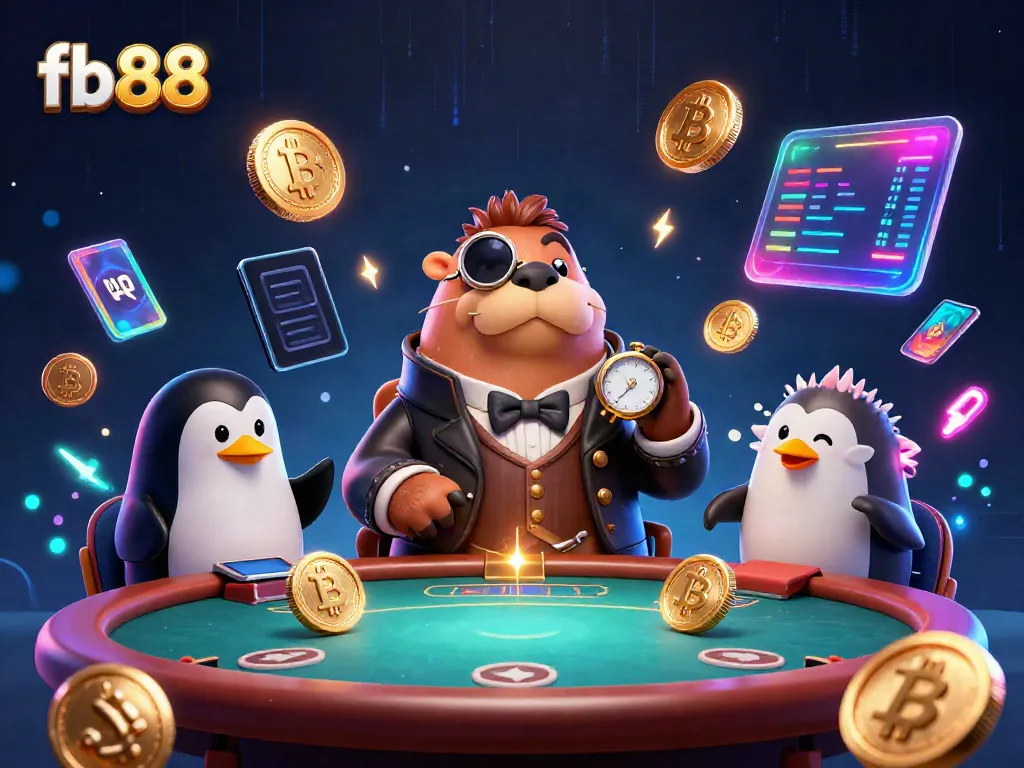 Experience dynamic poker action with fb88 in a vibrant underwater scene featuring whimsical characters.