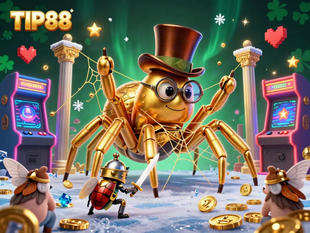 Experience the energetic TIP88 casino scene with vibrant 3D characters and gaming elements.
