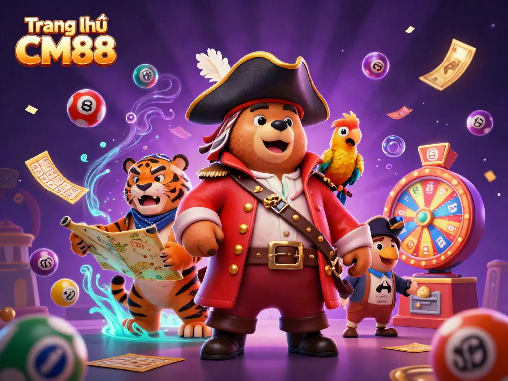Engage with Trang chủ CM88 as you explore vibrant lottery elements in a dynamic casino scene.