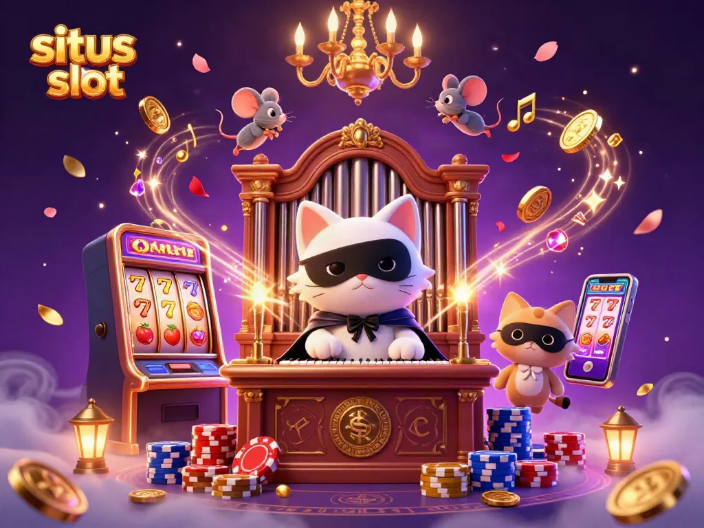 Experience the excitement of situs slot online with animated 3D characters and vibrant casino elements.