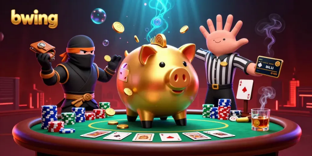 Engage with bwing's exciting casino atmosphere featuring dynamic 3D cartoon characters and vibrant gaming elements.
