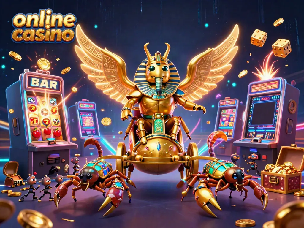 Experience the thrill of online casino gaming with vibrant 3D characters, dynamic symbols, and energetic motifs.